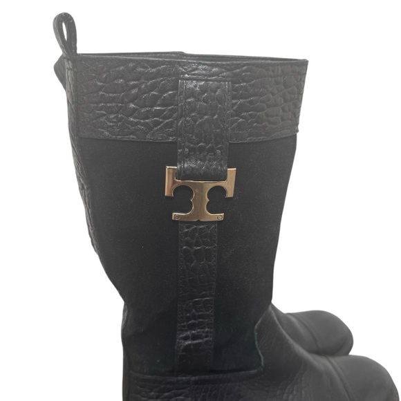 Tory Burch Corey Mid Calf Flat Boot, Black, Size 5.5 - Picture 5 of 10